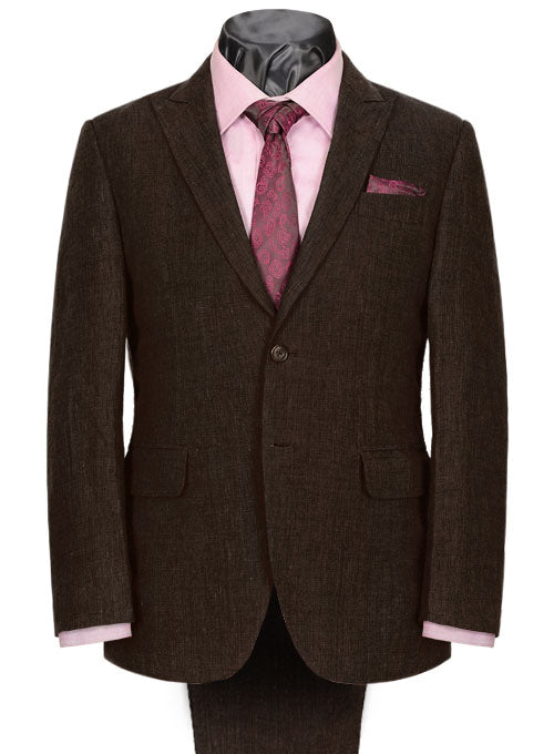 Italian Ramp Brown Linen Suit - StudioSuits
