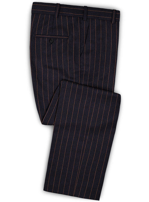 Jail Dark Blue Flannel Wool Suit - StudioSuits
