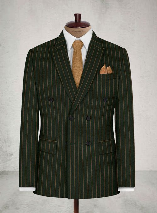 Jail Green Flannel Wool Suit - StudioSuits