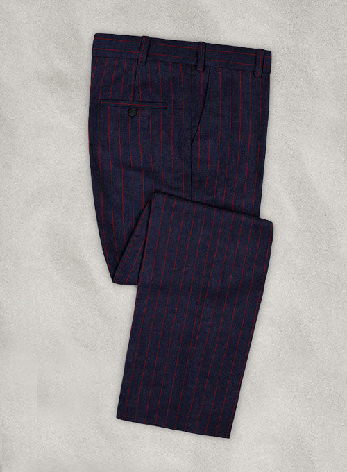 Jail Royal Blue Flannel Wool Pants - StudioSuits