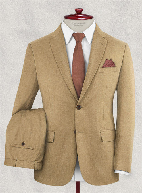 Khaki Flannel Wool Suit - StudioSuits