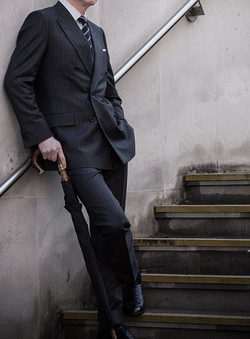 Kingsman Double Breasted Dark Blue Stripe Suit – StudioSuits