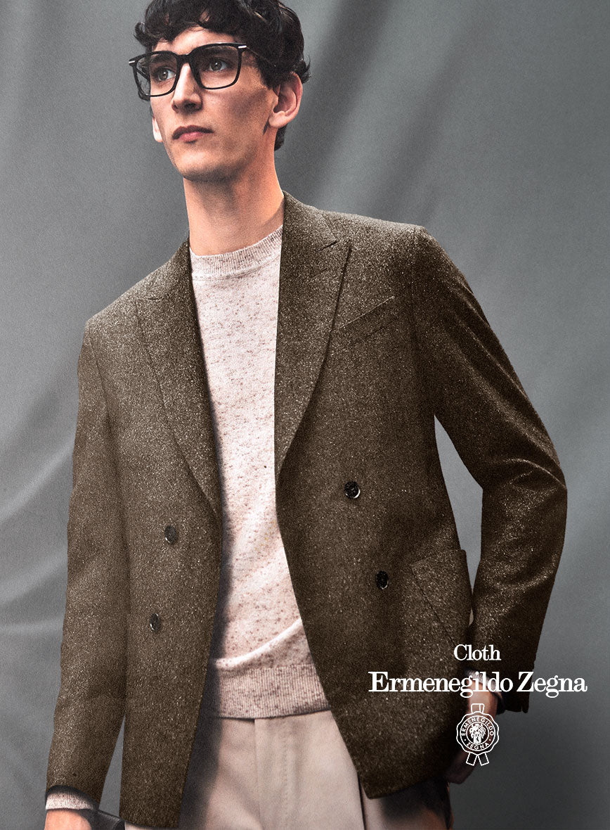 Lanificio Zegna Novara Brown Donegal Wool Jacket - StudioSuits