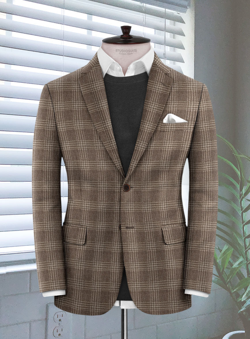 Lanificio Zegna Trofeo Brown Checks Cashmere Jacket - StudioSuits