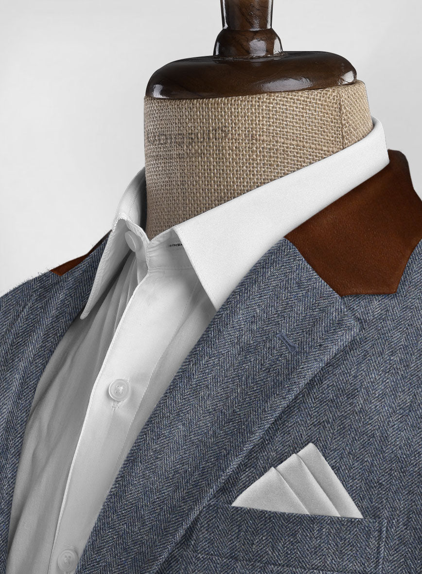 Leather Trim Tweed Suit - StudioSuits