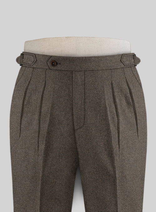 Naples Dark Brown Highland Tweed Trousers - StudioSuits