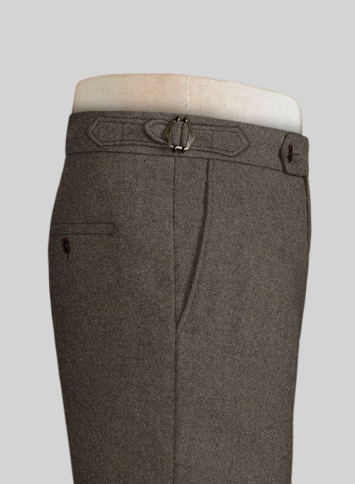 Naples Dark Brown Highland Tweed Trousers - StudioSuits