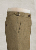 Light Weight Melange Brown Highland Tweed Trousers - StudioSuits