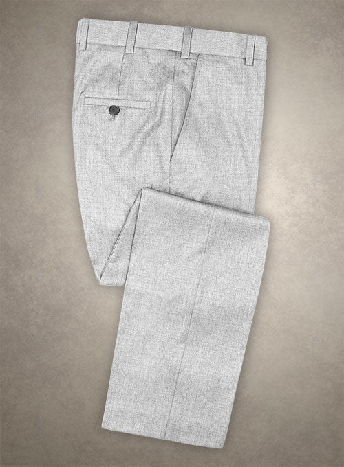 Light Gray Flannel Wool Pants - StudioSuits