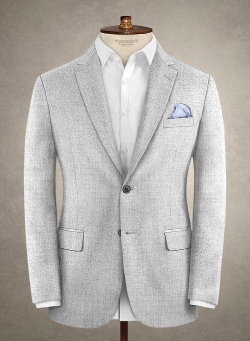 Light Gray Flannel Wool Suit - StudioSuits