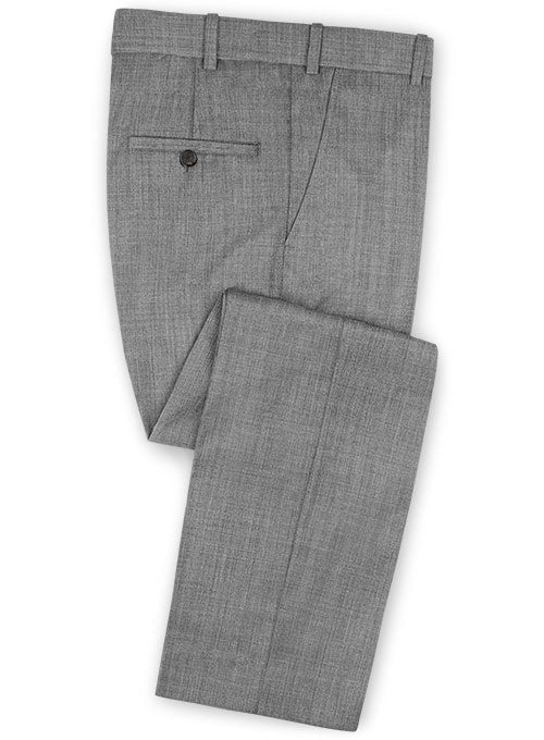 Light Gray Pick & Pick Wool Pants - StudioSuits