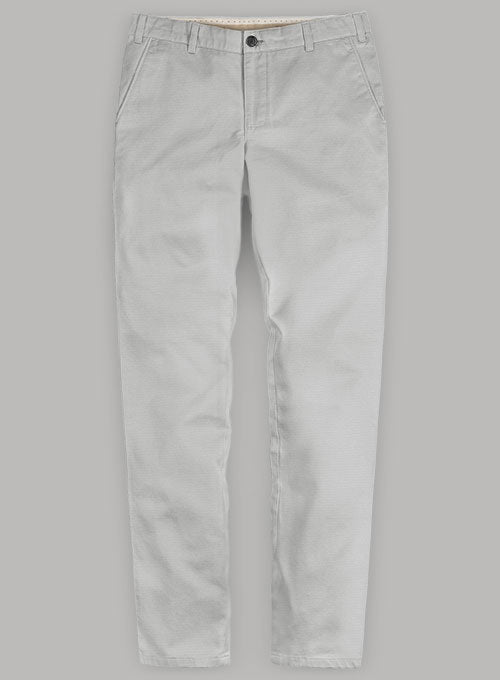 Washed Light Gray Stretch Chino Pants - StudioSuits
