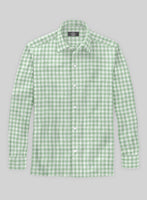Light Green Checks Linen Shirt - StudioSuits
