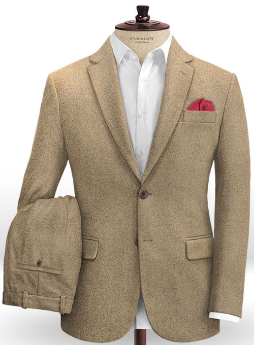 Light Weight Light Brown Tweed Suit- Ready Size - StudioSuits