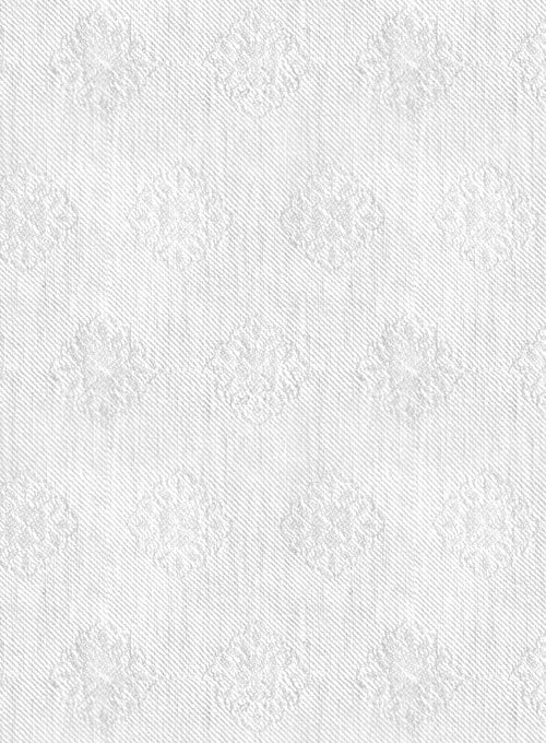 Linen White Motif Jacket - StudioSuits