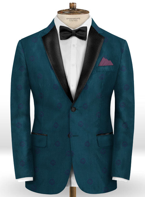 Lion Dark Teal Wool Tuxedo Suit - StudioSuits