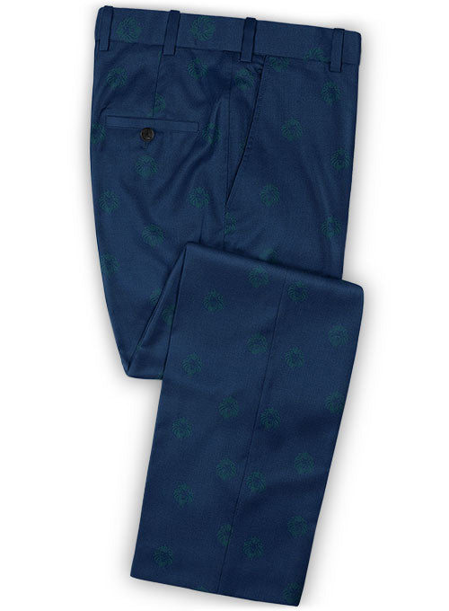 Lion Prussian Blue Wool Pants - StudioSuits