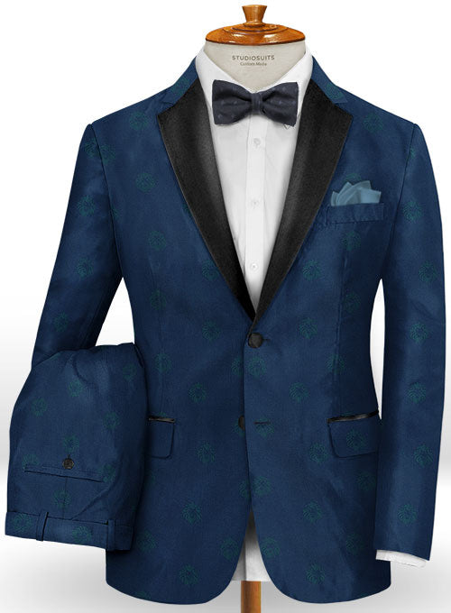 Lion Prussian Blue Wool Tuxedo Suit - StudioSuits