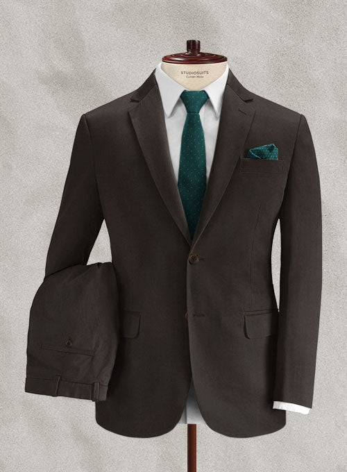 Loro Piana Dark Brown Cotton Suit - StudioSuits