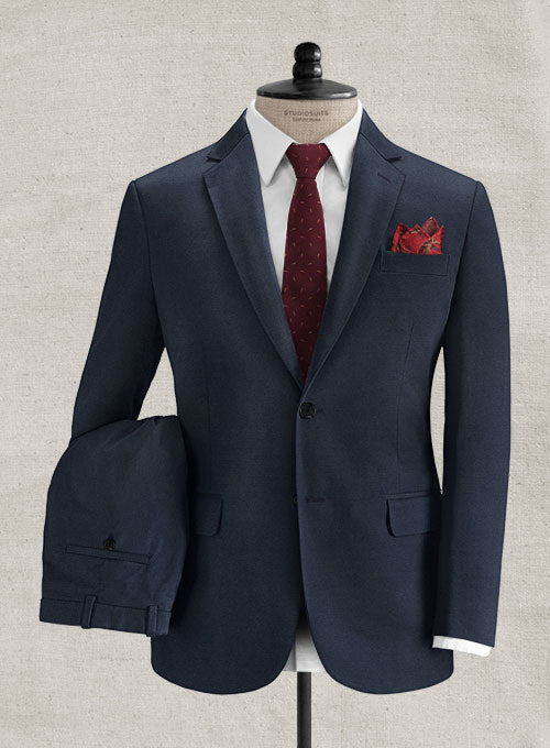 Loro Piana Slate Blue Cotton Suit - StudioSuits