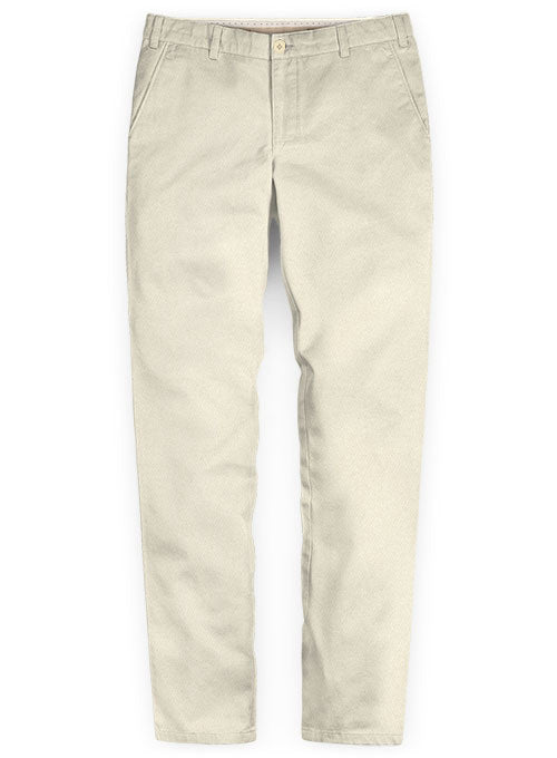 Washed Light Beige Peach Finish Chinos - StudioSuits