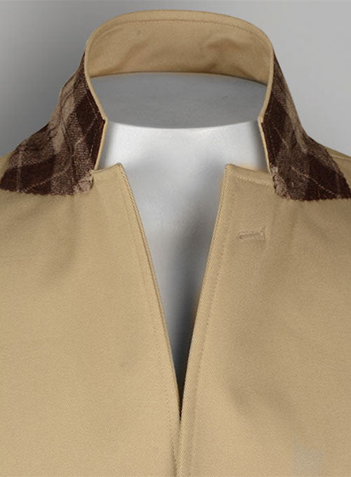 Light Beige Super Cotton Stretch Jacket with Trim - StudioSuits