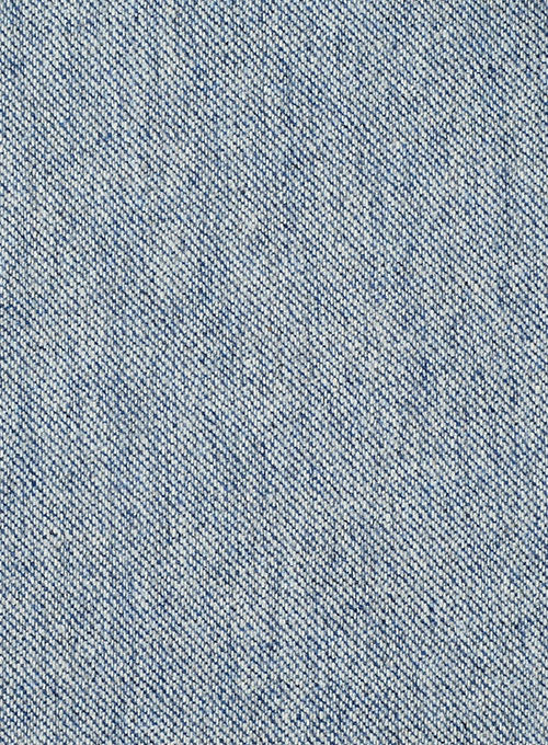 Light Blue Denim Tweed Pea Coat - StudioSuits