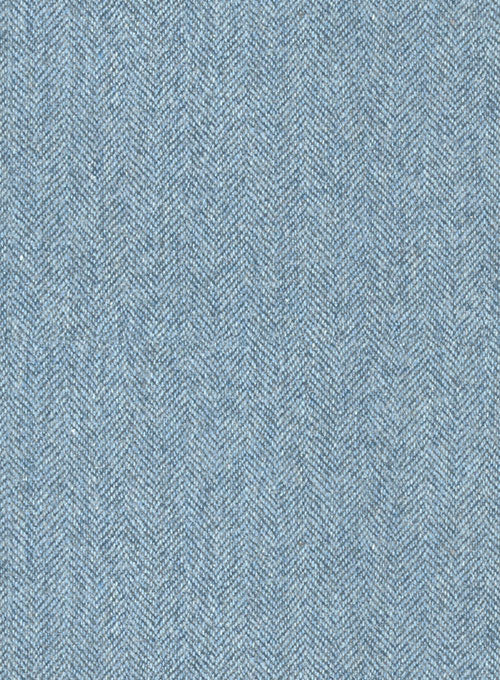 Light Blue Herringbone Tweed Suit - StudioSuits