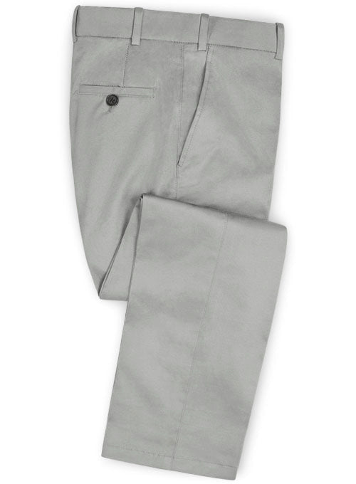 Light Gray Feather Cotton Canvas Stretch Suit - Ready Size - StudioSuits