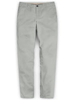 Washed Light Gray Feather Cotton Canvas Stretch Chino Pants - StudioSuits