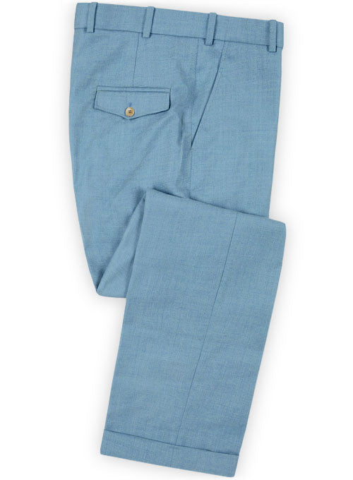 Light Weight Arctic Blue Tweed Pants - StudioSuits