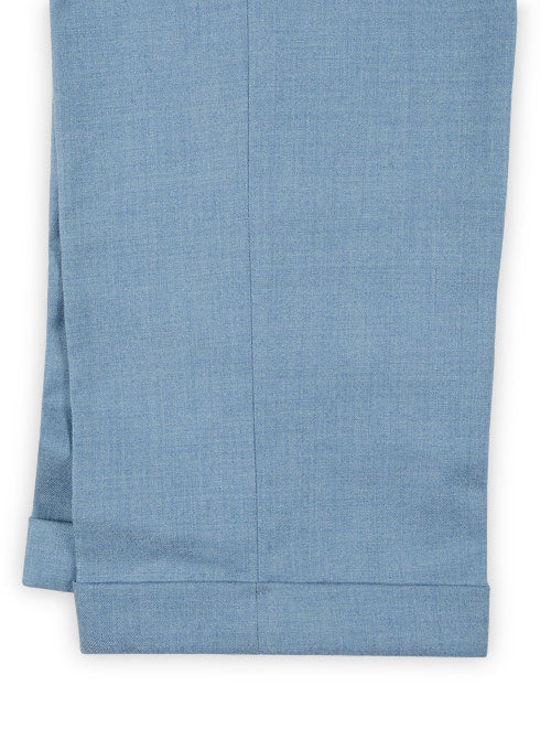 Light Weight Arctic Blue Tweed Pants - StudioSuits