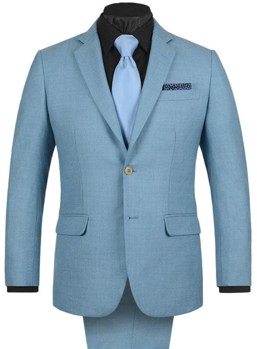 Light Weight Arctic Blue Tweed Suit - StudioSuits