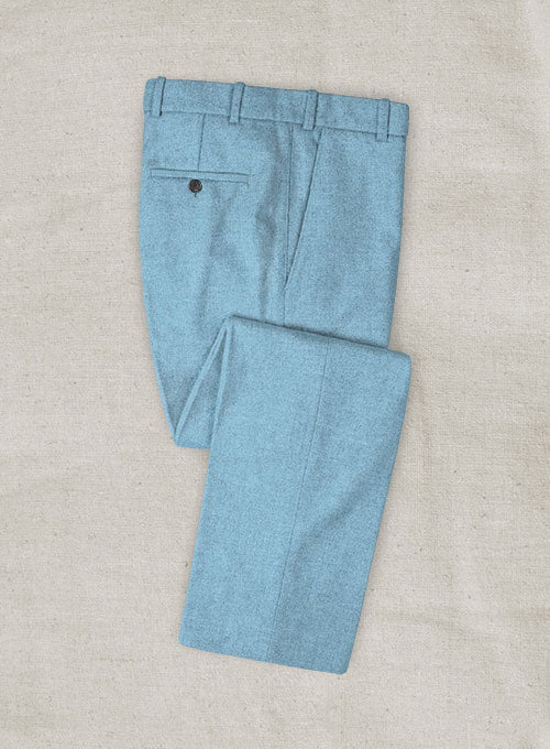 Light Weight Artic Blue Tweed Pants - StudioSuits