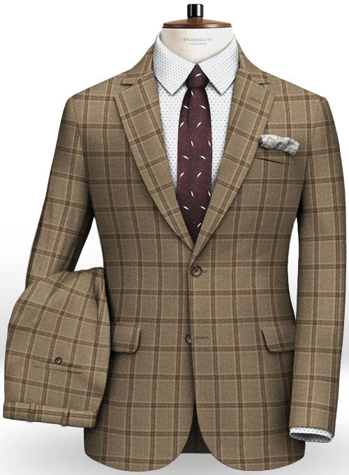 Light Weight Autumn Beige Tweed Suit - StudioSuits