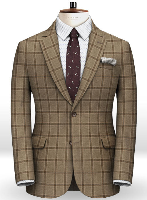 Light Weight Autumn Beige Tweed Suit - StudioSuits