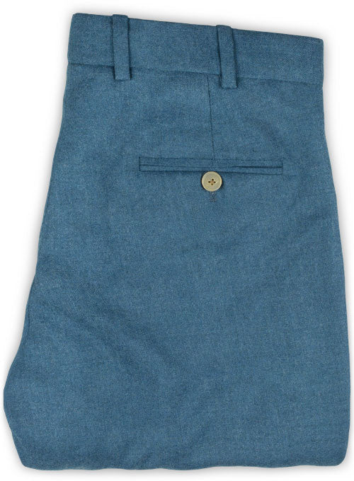 Light Weight Bar Blue Tweed Pants - StudioSuits