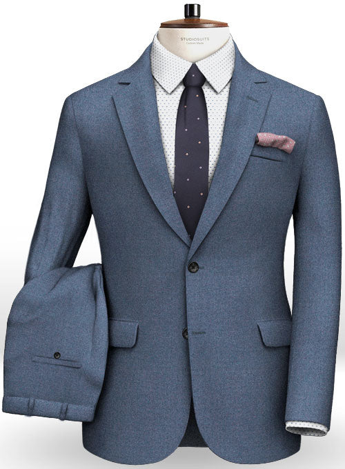Light Weight Club Blue Tweed Suit - StudioSuits
