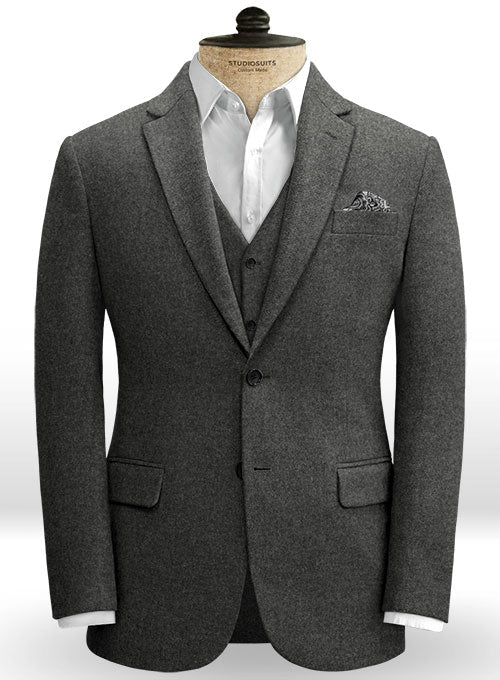 Light Weight Charcoal Tweed Jacket - StudioSuits