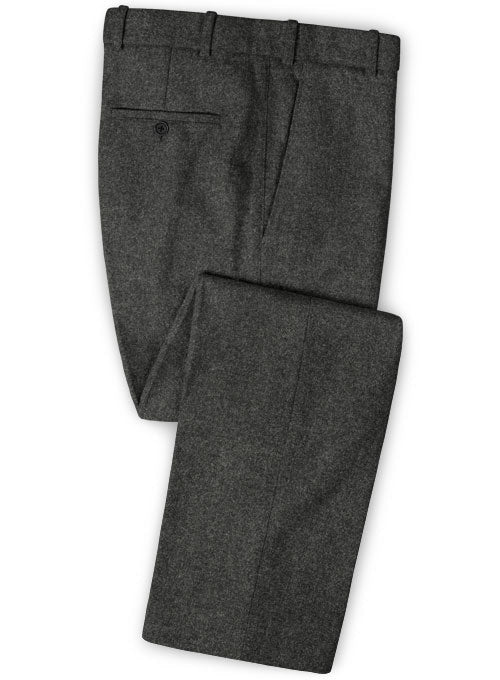 Light Weight Charcoal Tweed Pants - StudioSuits