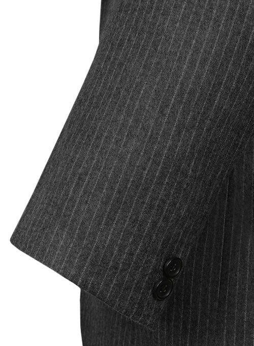 Light Weight Charcoal Stripe Tweed Suit- Ready Size - StudioSuits
