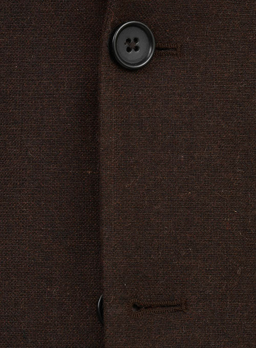 Light Weight Deep Brown Tweed Jacket - StudioSuits
