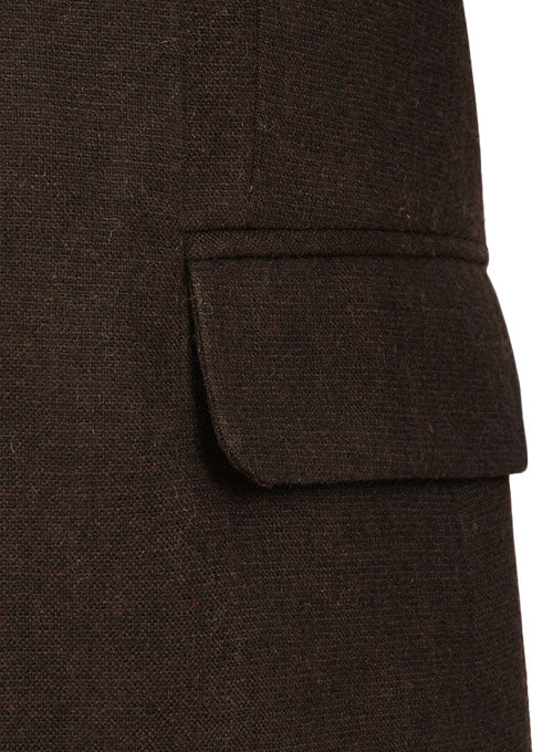 Light Weight Deep Brown Tweed Jacket - StudioSuits