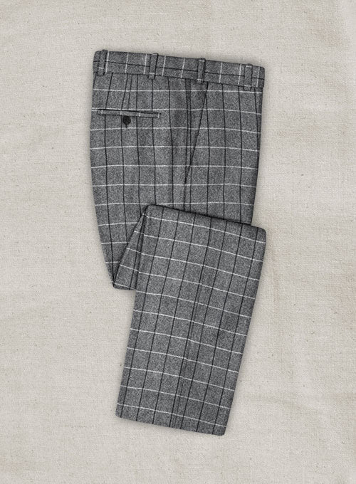 Light Weight Divine Gray Checks Tweed Pants - StudioSuits