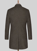 Naples Dark Brown Tweed Overcoat - StudioSuits