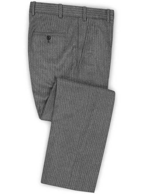 Light Weight Gray Stripe Tweed Suit - StudioSuits