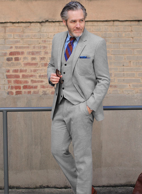 Light Weight Light Gray Tweed Suit – StudioSuits