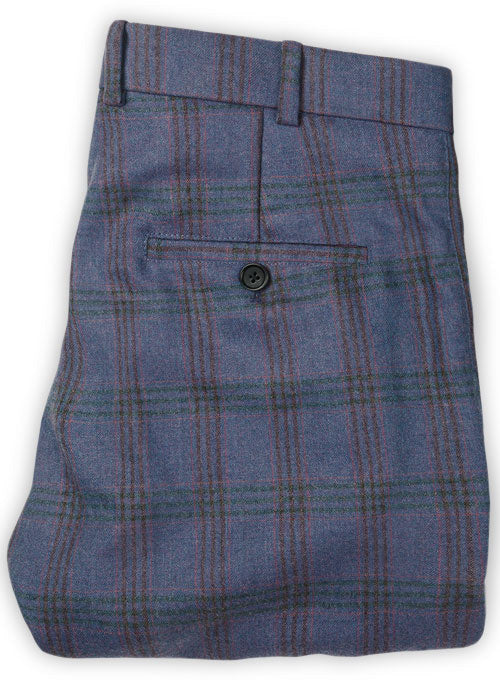 Light Weight Mallow Blue Tweed Pants - StudioSuits