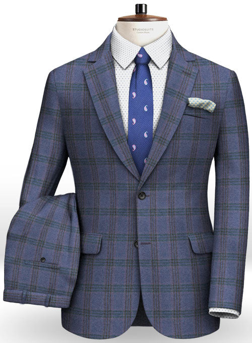 Light Weight Mallow Blue Tweed Suit - StudioSuits