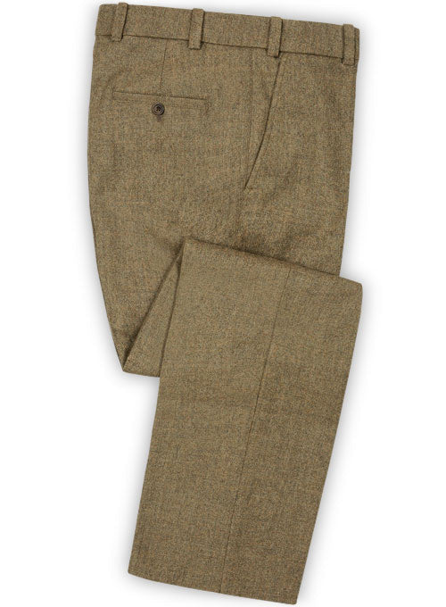 Light Weight Melange Brown Tweed Pants - Pre Set Sizes - StudioSuits